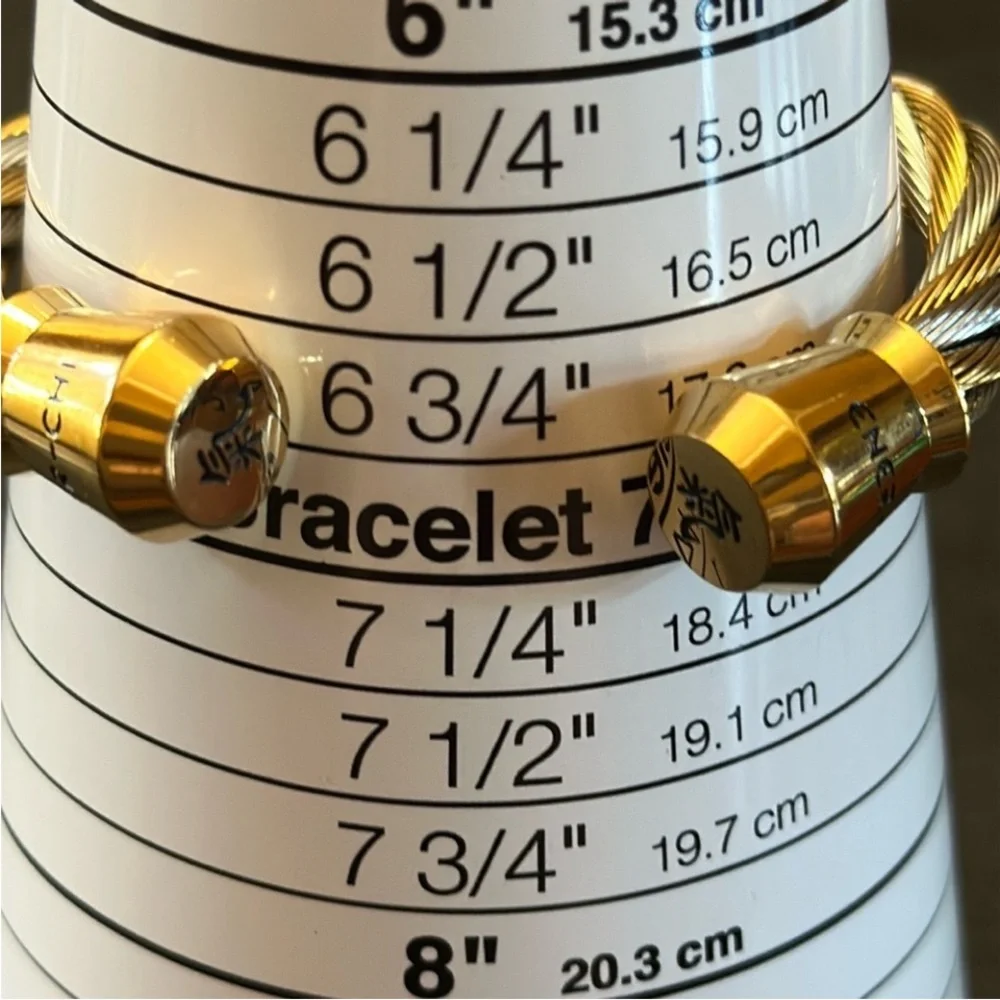 ENER-CHI Two Tone Twisted Cuff Bracelet